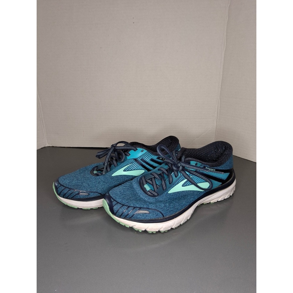 Brooks Adrenaline GTS 18 Womens 7 Blue Teal Running Shoes 1202681B495